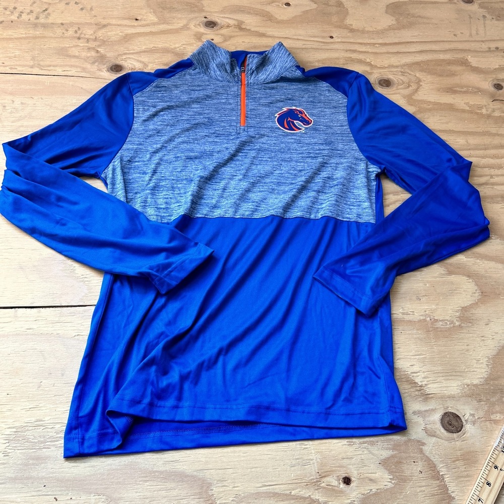 NWT Boise State Broncos Quarter Zip Pullover Mens Medium Captivating Blue NCAA